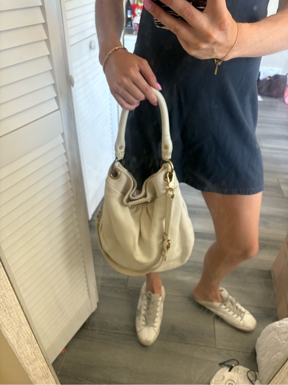 Marc jacobs Cream/ white Leather Hobo Bag with Gold Hardware - Picture 3 of 5